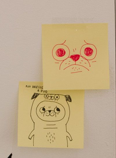 Post It Note Art Drawing, Post It Drawings Doodles, Post It Sketches, Post It Note Drawings, Post It Drawings, Sticky Note Doodles, Gemma Correll, Cats Art Drawing, Pen Art Work