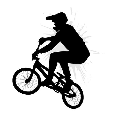 Silhueta profissional de jogador de bici... | Premium Vector #Freepik #vector #bmx #bike #bicicleta #bicycle Bmx Bike, Bmx, Premium Vector, Bicycle, Bike