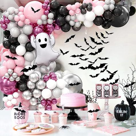 Spooky Balloons, Halloween Balloon Garland, Halloween First Birthday, Halloween Balloon, Halloween Party Balloons, Halloween Fest, Halloween Balloons, Black Balloons