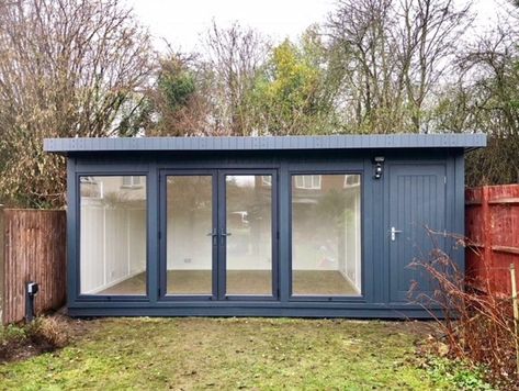 Combination garden room and store Summer House With Shed, Garden Shed Studio, Outhouse Garden Shed, Garden Room With Shed, Multi Purpose Shed, Garden Guest Room, Garden Room With Storage, Garden Buildings Summer House, Painted Garden Sheds