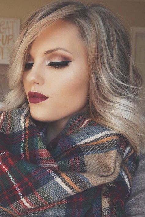 Cute Winter Makeup Ideas picture 1 Make Up Diy, Wedding Hairstyles And Makeup, Best Makeup Tutorials, Fall Makeup Looks, Braut Make-up, Winter Makeup, Looks Party, Holiday Makeup, Fall Makeup