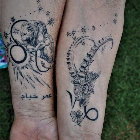 corn-couple-leo-tattoo-v.s.ink Aries And Leo Tattoo, Leo Tattoo Ideas, Aries Symbol Tattoos, Respect Tattoo, Leo Constellation Tattoo, Leo Zodiac Tattoos, Leo Tattoo Designs, Tattoo Ideas Males, Leo Tattoo