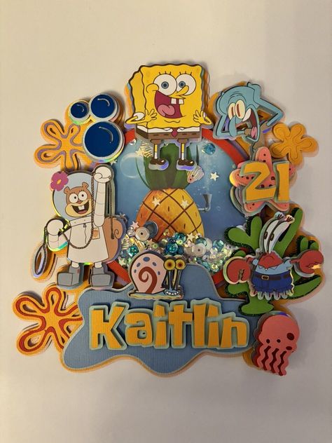 Spongebob Squarepants inspired 3D Shaker Cake Topper. Personalised, name & age | eBay Shaker Cake Topper, Spongebob Squarepants, Cake Topper, Cake Toppers, Free Delivery, Cake, Best Deals, Quick Saves