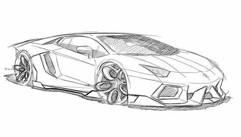 Car Design Drawing, Drawings Of Cars, Simple Car Drawing, Car Sketching, Car Drawing Pencil, Art Moto, Cars Sketch, Solgaleo Pokemon, Cars Drawing