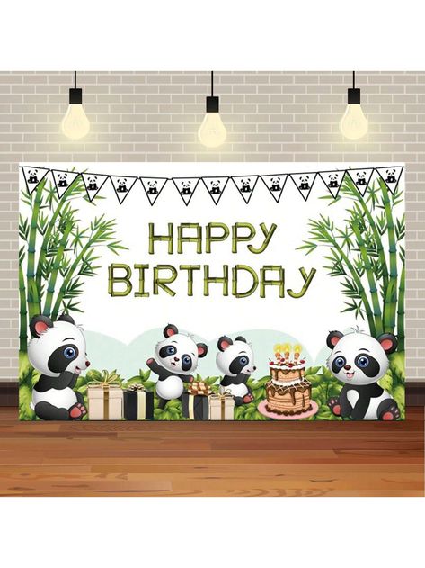 Mignon tissu de fond de panda de dessin animé Décoration de fête d"anniversaire pour garçons et filles Cadeau d"anniversaire Accessoires de photographie multicolore    Polyéthylène     Event & Party Supplies, size features are:Bust: ,Length: ,Sleeve Length: Bamboo Cartoon, 1st Birthday Backdrop, Panda Birthday Party, Photo Studio Props, Golf Birthday Party, Girls Birthday Party Decorations, Birthday Party Photography, Panda Birthday