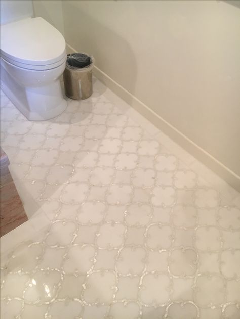 White marble with mother of pearl detail bathroom floor Skirting Tiles Bathroom, Mother Of Pearl Bathroom, Floor Stone, 2025 Design, Inlay Flooring, Madonna Inn, Shiplap Backsplash, Dark Countertops, Beadboard Backsplash