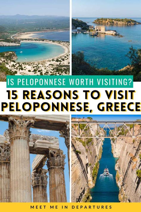 Is Peloponnese Worth Visiting? 15 Reasons to Visit the Peloponnese Region, Greece 12 Corinth Canal, Ancient Olympia, Peloponnese Greece, Trip To Greece, Greece Itinerary, Greece Islands, Sustainable Tourism, Island Hopping, Ancient Ruins