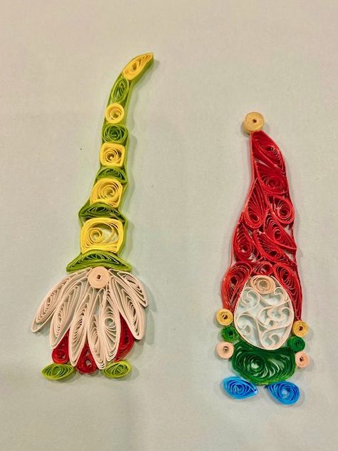 Paper Quilling Gnome, Quilled Gnomes, Quilling Gnome, Quilling Flower Designs, Recycled Paper Crafts, Christmas Quilling, Quilling Animals, Paper Quilling Tutorial, Paper Quilling For Beginners