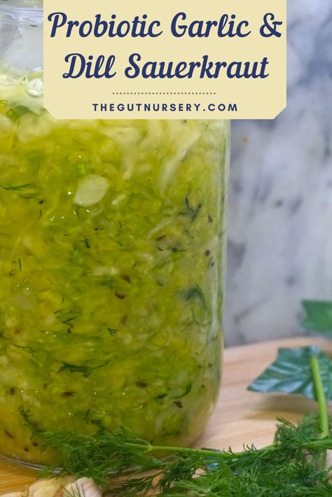 Probiotic Food, Cheap Healthy Dinners, Fermented Sauerkraut, Dill Recipes, Fermented Veggies, Fermented Cabbage, Sauerkraut Recipes, Fermentation Recipes, Cheap Healthy