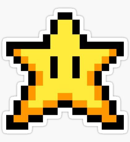 Star From Mario, Mario Stickers, Mario Sticker, Mario Star, Senior Jackets, Gaming Tattoo, Pixel Art Characters, Star Tattoos, Stickers For Sale