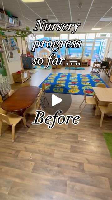 Louise on Instagram: "Two terms in and our progress so far.   Apart from the new @communityplayuk tables everything else is from Facebook Marketplace or things from the school that were no longer needed.   So thankful for the support and help from my lovely family and TAs 🥰  Easel inspiration: @nurseryteachernortheast   Visual timetable inspiration:  @earlyyearsoutdoor & @create_make_and_play   #teamworkmakesthedreamwork  #classroomtransformation #beforeandafter #beforeandduring #classroommakeover #eyfsclassroom #nurseryclass #eyfs #earlyyearsclassroom #earlyyears #eyfsteacher #fulltimeworkingmum #supportivefamily #amazingtas" Childcare Table Set Ups, Welcome To Eyfs Display, Early Childhood Classroom Layout, Eyfs Storage Ideas, Early Years Classroom Set Up, Preschool Room Layout Classroom Setup, Day Nursery Ideas Preschool, Eyfs Classroom Setup, After School Care Room Set Up