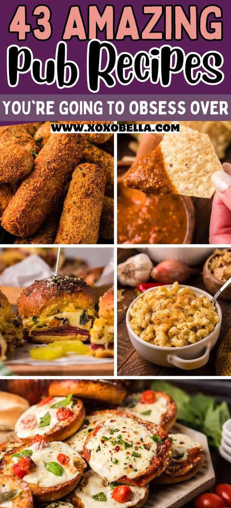 Craving some classic pub food? Look no further than these pub food recipes that you can make in the comfort of your own home. From sticky wings and crispy onion rings to loaded nachos and creamy mac and cheese, these dishes are sure to hit the spot. Pub Side Dishes, Bar Bites Restaurant, Pub Grub Ideas, Pub Style Food Ideas, Elevated Pub Food, Bar Food Recipes Restaurant, Pub Night Food, Restaurant Food Ideas Dishes, Food Specials For Restaurants