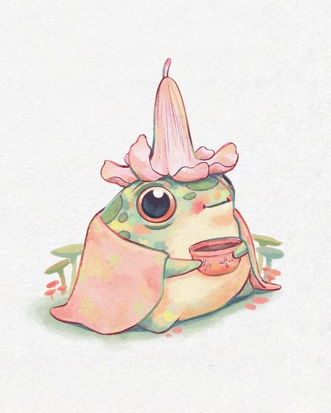 Frog Drawing, Creation Art, Frog Art, Arte Inspo, Dessin Adorable, Cute Frogs, Cute Animal Drawings, Cute Doodles, الرسومات اللطيفة