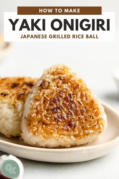 Yaki Onigiri (Grilled Rice Balls) | 焼きおにぎり - Okonomi Kitchen Yaki Onigiri Recipe, Grilled Rice Balls, Okonomi Kitchen, Yaki Onigiri, Onigiri Recipe, Grilled Rice, Brain Healthy Foods, Packed Lunches, Rice Ball