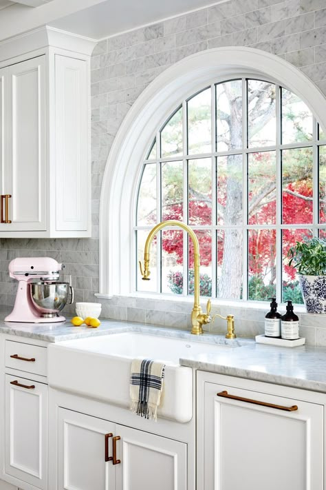 Window Over Kitchen Sink, Large Kitchen Window, Window Over Sink, Kitchen Sink Window, French Country Decorating Kitchen, Elegant Kitchen Design, Beautiful Home Designs, Kitchen Paint Colors, French Country Kitchen