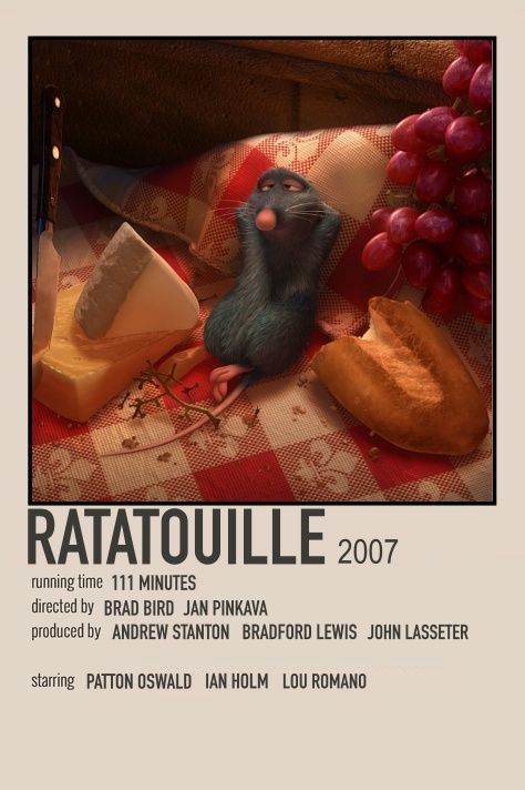 i made this myself!! Ratatouille Movie Poster, Ratatouille Movie, Janeane Garofalo, Ratatouille 2007, Polaroid Movie Poster, Brad Bird, Tv Posters, Movie Directors, Polaroid Poster