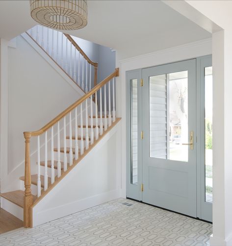 Entry Way Patterned Tile, Front Entry Tile, Entryway Tile Ideas, Entryway Tile Floor, Ceramic Wood Tile Floor, Tile Entryway, Installing Tile Floor, Foyer Ideas Entryway, Front Entry Door