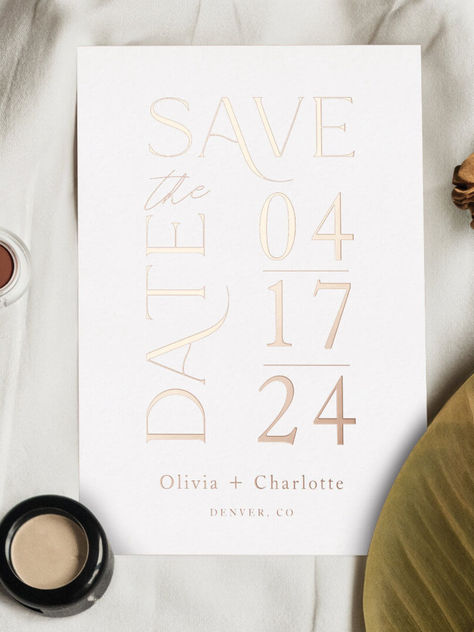 Save The Date Design, Date Design, Minimal Typography, Save The Date Designs, Party Stationery, Foil Invitations, Wedding Prints, Celebrate Love, Craft Wedding