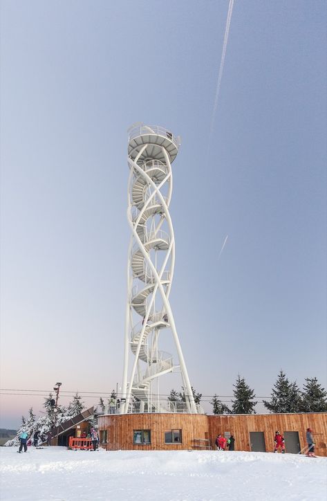 Watch Tower Architecture, Wind Architecture, Viewing Tower, Tower Architecture, Viewing Platform, Floating Architecture, Landscape Design Drawings, Observation Tower, Nature Projects