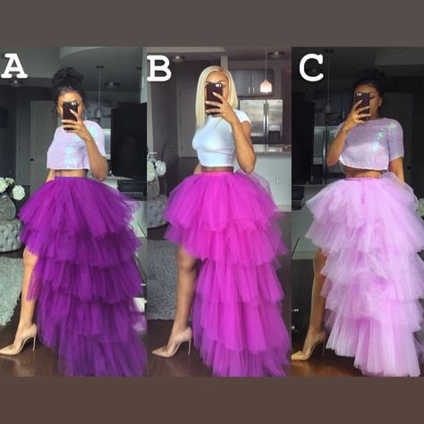 💕💕💕Which girl are you? A, B, C? #shopoyemwen Women Tutu Skirt Outfit Ideas, Plus Size Tutu, Tulle Skirt Outfit, Tutu Skirt Outfit, Tulle Skirts Outfit, Tutu Skirt Women, Tule Rok, Tulle Skirt Dress, Derby Outfits