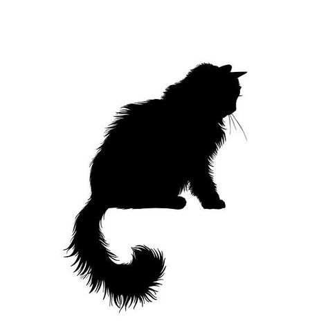 Cat Tattoo Outline, Cat Silhouette Tattoos, Cat Outline Tattoo, Silhouette Chat, Pet Silhouette, Cat Outline, Outline Tattoo, Black Cat Tattoos, Silhouette Tattoos