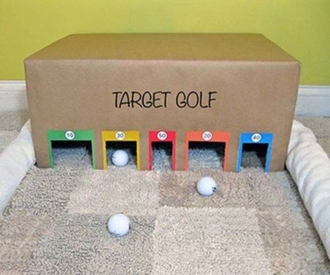 27 Ideas on How to Use Cardboard Boxes for Kids Games and Activities DIY Projects homesthetics diy cardboard projects (15) Target Golf, Carnival Games, Indoor Activities, Golf Game, Outdoor Games, Terra Cotta, Cardboard Box, Craft Activities, Projects For Kids