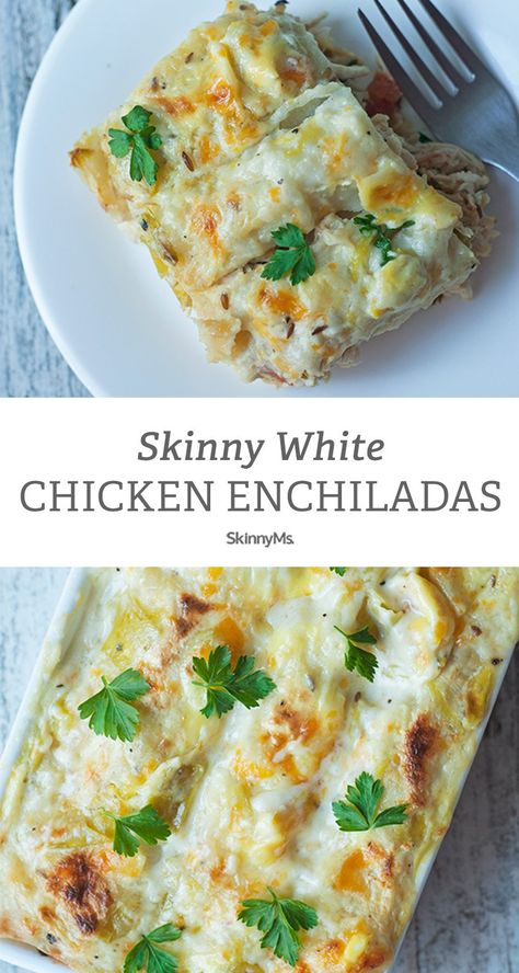 Chicken Enchiladas Healthy, Creamy Enchiladas, Creamy Enchilada, Enchiladas Healthy, Invest In Your Health, White Chicken Enchiladas, Dinner Recipes For Two, Ways To Stay Healthy, Chicken Enchilada Recipe