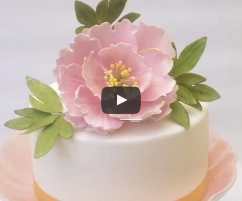 Wedding Cake Fondant Flowers, Gum Paste Flowers Tutorials, Fondant Cake Tutorial, Flower Cake Design, Peony Cake, Fondant Techniques, Cake Decorating Flowers, Sugar Paste Flowers, Sugar Flowers Cake