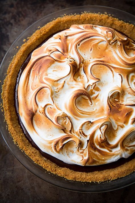 This S'mores Pie is the ultimate summer dessert! A buttery graham cracker crust is topped with fudgy chocolate filling and homemade marshmallow topping. #smores #smoresdessert #pie #pierecipe #dessertrecipe #cookingclassy Dessert Favorites, Baking Pies, Smores Pie, Smores Dessert, Cooking Classy, Pie Dessert, Tart Recipes, S Mores, Summer Desserts