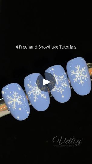 Winter Nails Tutorial, Snowflake Nails Tutorial, Snowflake Nail, Instant Nails, Brush Pen Art, Nail Art Products, Nail Painting, Liner Brush, Tag Friends