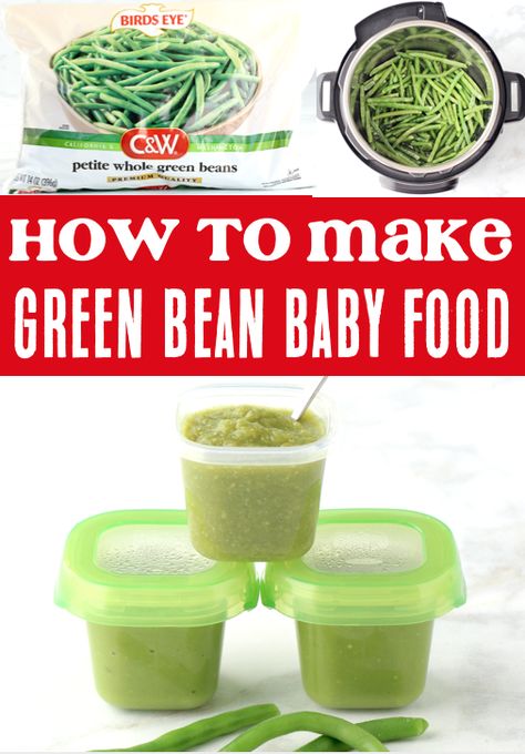 Baby Food Recipes Stage 1 Homemade Green Beans Recipe!  You won't believe how much you'll save when you make your own baby food!  Go get the recipe and give it a try this week! Beans For Babies, Green Bean Baby Food, Pressure Cooker Sweet Potatoes, Butternut Squash Baby Food, Instant Pot Baby Food, Easy Homemade Baby Food, Baby Food Puree, Baby Carrot Recipes, Easy Baby Food Recipes