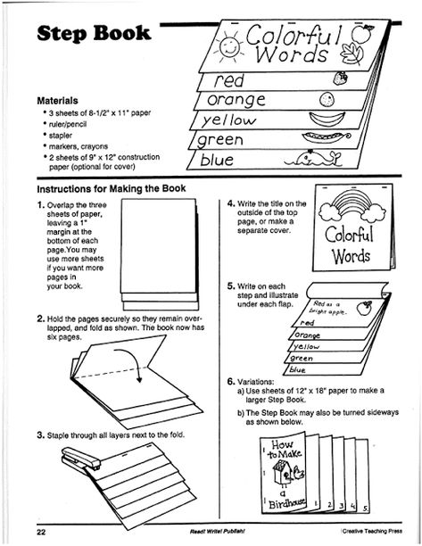 Tommie's Tools: How to make a Step Book Flip Books Diy, Ideas For The Classroom, Orange Sheets, One Note Microsoft, Spinner Card, Teaching Methodology, Diy Notebook, Teaching History, Book Week