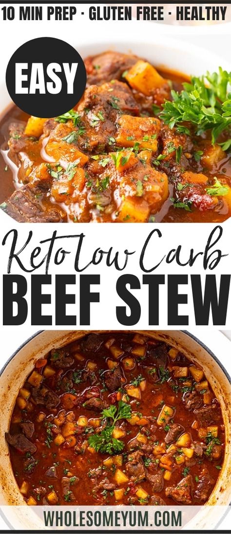 Wholesum Yum, R3 Recipes, Low Carb Beef Stew, Keto Beef Stew, Cena Keto, Keto Soups, Keto Casseroles, Comidas Keto, Easy Beef Stew