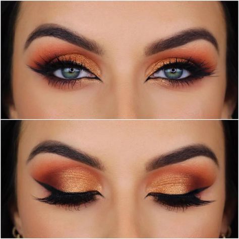 Eye Makeup On Hand, Huda Beauty Lashes, Orange Eye Makeup, Glam Eye Makeup, Orange Eyeshadow, Ballet Folklorico, Makeup Over 40, Contour Makeup Tutorial, Orange Makeup