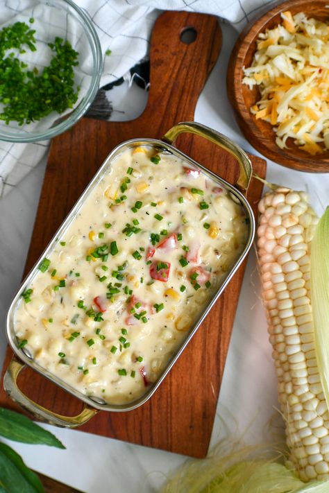 Pepper Jack Creamed Corn – The Table Of Spice Pepper Jack Creamed Corn, Pepperjack Cheese, Cream Cheese Corn, Creamed Corn Recipes, Cheese Casserole, Kitchen Time, Creamed Corn, Canned Corn, Pepper Jack Cheese