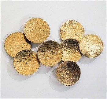 Shiny Brass Wall Discs Art Brass Wall Art, Gold Metal Wall Art, Living Wall Decor, 3d Wall Decor, Decorative Wall Panels, Brass Wall, Gold Art, Wall Deco, Metal Design