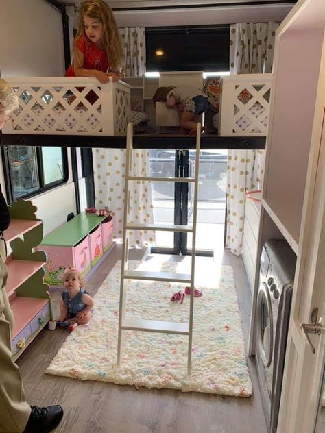 Toy Hauler Garage Kids Room, Toy Hauler Remodel Kids Room, Toy Hauler Kids Room, Toy Hauler Garage Remodel, Camper Organization Rv Living, Luxury Rv Living, Glamper Camper, Rving Full Time, Rv Interior Remodel