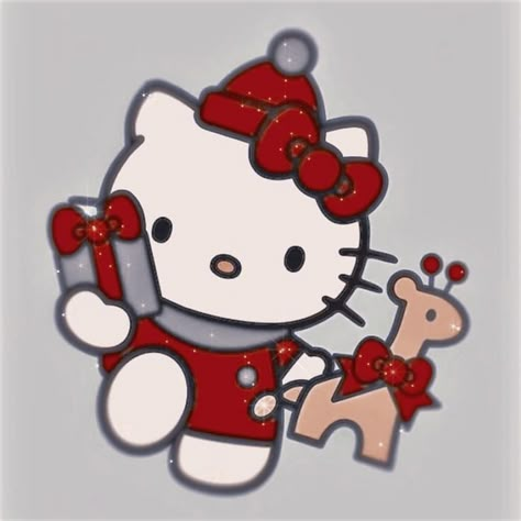 Christmas Pfps Cute, Jewelpet Icons, Xmas Pfp, Christmas Profile Pictures, Creative Tile, Hello Kitty Crafts, Hello Kitty Aesthetic, Preppy Christmas, Hello Kitty Coloring