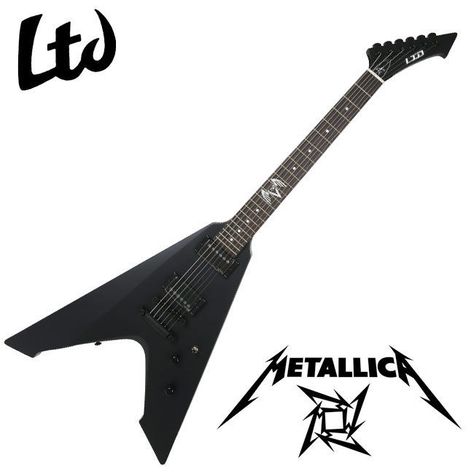 LTD Vulture James Hetfield Signature BLKS Black Electric Guitar V Shape EMG JH #LTD Electric Guitar For Sale, Black Electric Guitar, Vinnie Vincent, Signature Guitar, Ronnie Wood, Studio Gear, Guitars For Sale, Home Studio Music, James Hetfield