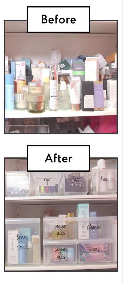 How to organize your beauty products and keep them that way. Hair Product Organization Bathroom, Black Hair Products, Organize Bathroom, Hair Product Storage, Amika Hair Products, Hair Product Organization, Drugstore Hair Products, Medicine Cabinet Organization, Wow Hair Products