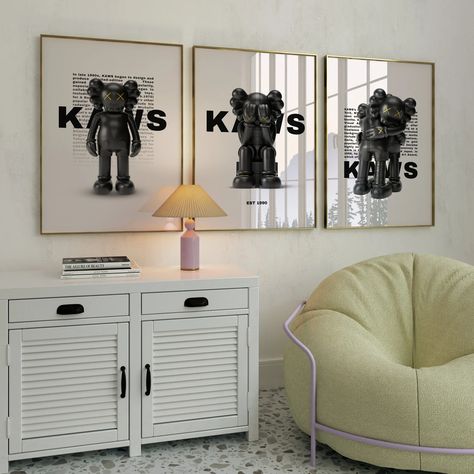 👉 Our %25 OFF storewide is on now.  👈 
!!!Dont miss your chance to save big!!! 
-
This poster features Kaws's signature style, with a simple yet striking design. It's a perfect addition to any home or office.#homedecor #wallart #gallerywall #livingroomart #bedroomart #officeart #gift #birthday #christmas #kaws #art #popart #collectibles #limitededition #popculture #giftideas #friendship #love #inspirationalart #kawsart #popartfigure #minimalistart Kaws Wall Decor, Kaws Poster Prints, Kaws Picture Frame, Black Kaws Poster, Canvas Wall Art Kaws, New Room Decor, Kaws Poster, Friend Poster, Ideas Cuadros