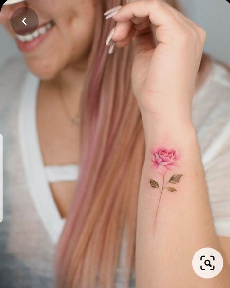 Pink Rose Tattoo, Rose Tat, 50 Tattoo, Pink Rose Tattoos, Abstract Tattoos, Abstract Tattoo Designs, Small Rose Tattoo, Beautiful Tattoos For Women, Red Ink Tattoos