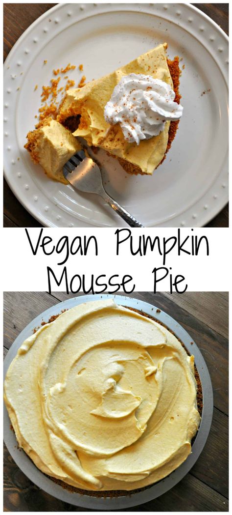 Vegan Pumpkin Mousse Pie - Rabbit and Wolves Non Dairy Pumpkin Mousse, Vegan Pumpkin Mousse, Pumpkin Mousse Pie, Vegan Mousse, Pumpkin Vegan, Rabbit And Wolves, Tarte Vegan, Veggie Pies, Mousse Pie