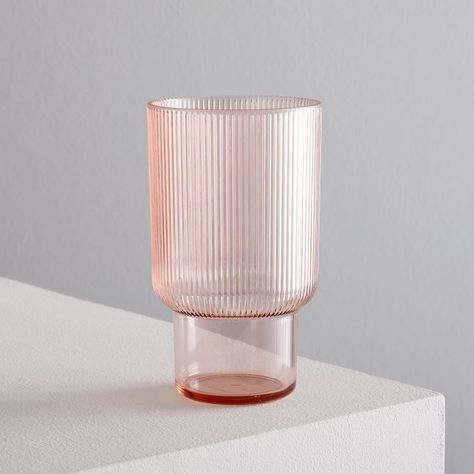 Fluted Acrylic Glassware | west elm Acrylic Drinking Glasses, Acrylic Glassware, Punch Bowl Set, Drinking Glass Sets, Colored Glassware, Pink Grapefruit, Glassware Set, Frame Wall Decor, Drinking Glass