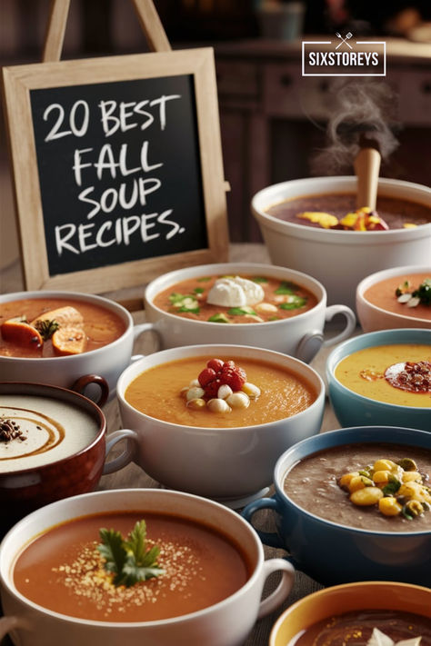 20 Best fall soup recipes Crockpot Autumn Soup, Soup For Thanksgiving, Cozy Winter Soup Recipes, Best Soups For Fall, Fall Soups And Stews Healthy, Best Fall Soup Recipes, Fall Soups And Stews, Thanksgiving Soup, Thanksgiving Soups