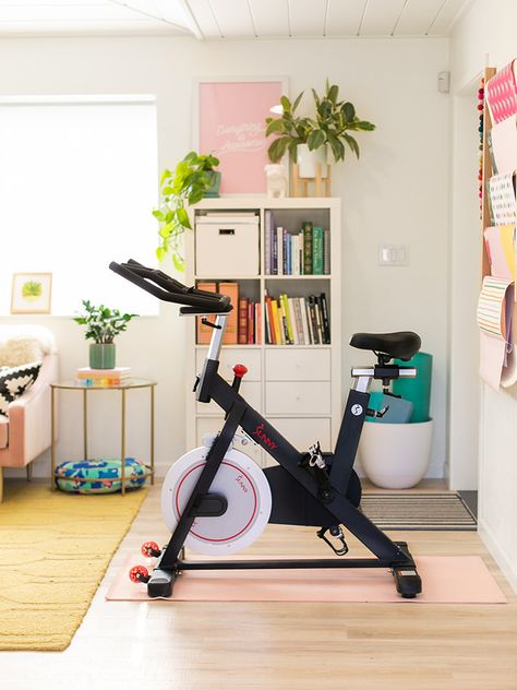 Peloton Room Ideas, Peloton Room, Home Gym Set, Home Gym Setup, Gym Setup, Gym Room At Home, Home Gym Decor, Office Gym, Home Gym Design