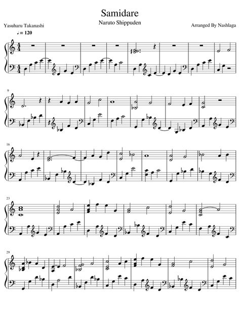 Piano Notes, Sheet Music, Piano, Naruto, Music, Anime