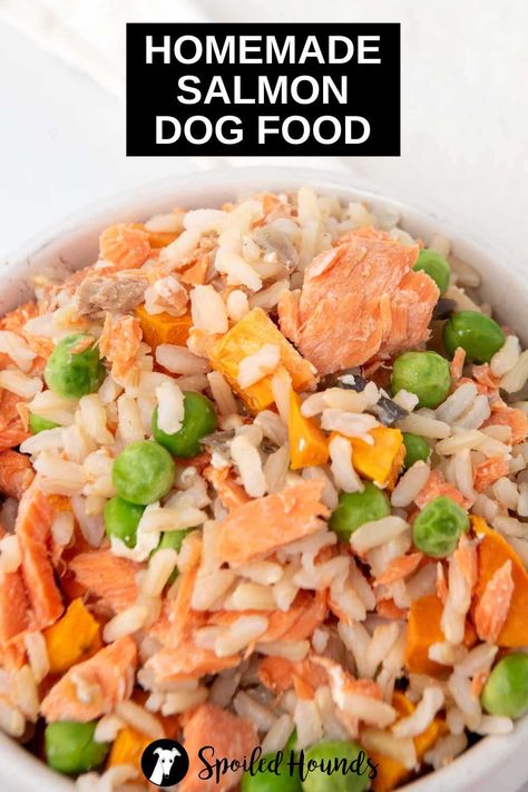 Making Dog Food Homemade Crockpot, Dog Food Recipes With Salmon, Dog Food With Salmon, Dog Food Recipes With Tuna, Salmon For Dogs Recipe, Salmon Recipes For Dogs, Fish Dog Food Recipes, Canned Salmon Dog Food Recipe, Homemade Salmon Dog Food Recipes