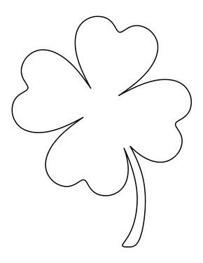 Four Leaf Clover Silhouette, 4 Leaf Clover Coloring Pages, Four Leaf Clover Coloring Pages, Four Leaf Clover Outline, 4 Leaf Clover Drawing, Four Leaf Clover Template, Shamrock Stencil, Four Leaf Clover Drawing, Clover Clipart