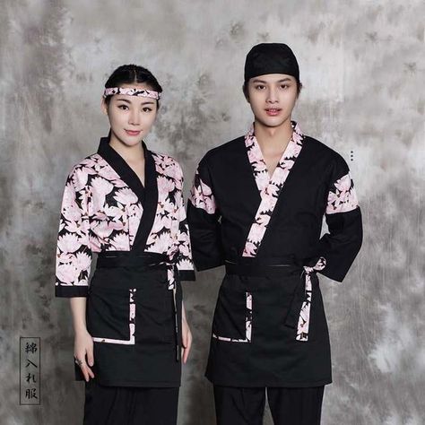 sushi chef uniform - Google Search Hotel Uniform, Chef Uniform, Sushi Chef, Japanese Chef, Asian Restaurants, Uniform Design, Cafe Design, Street Fighter, Dress Codes